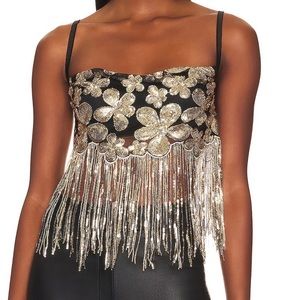 For Love & Lemons Colette Crop Top Size M